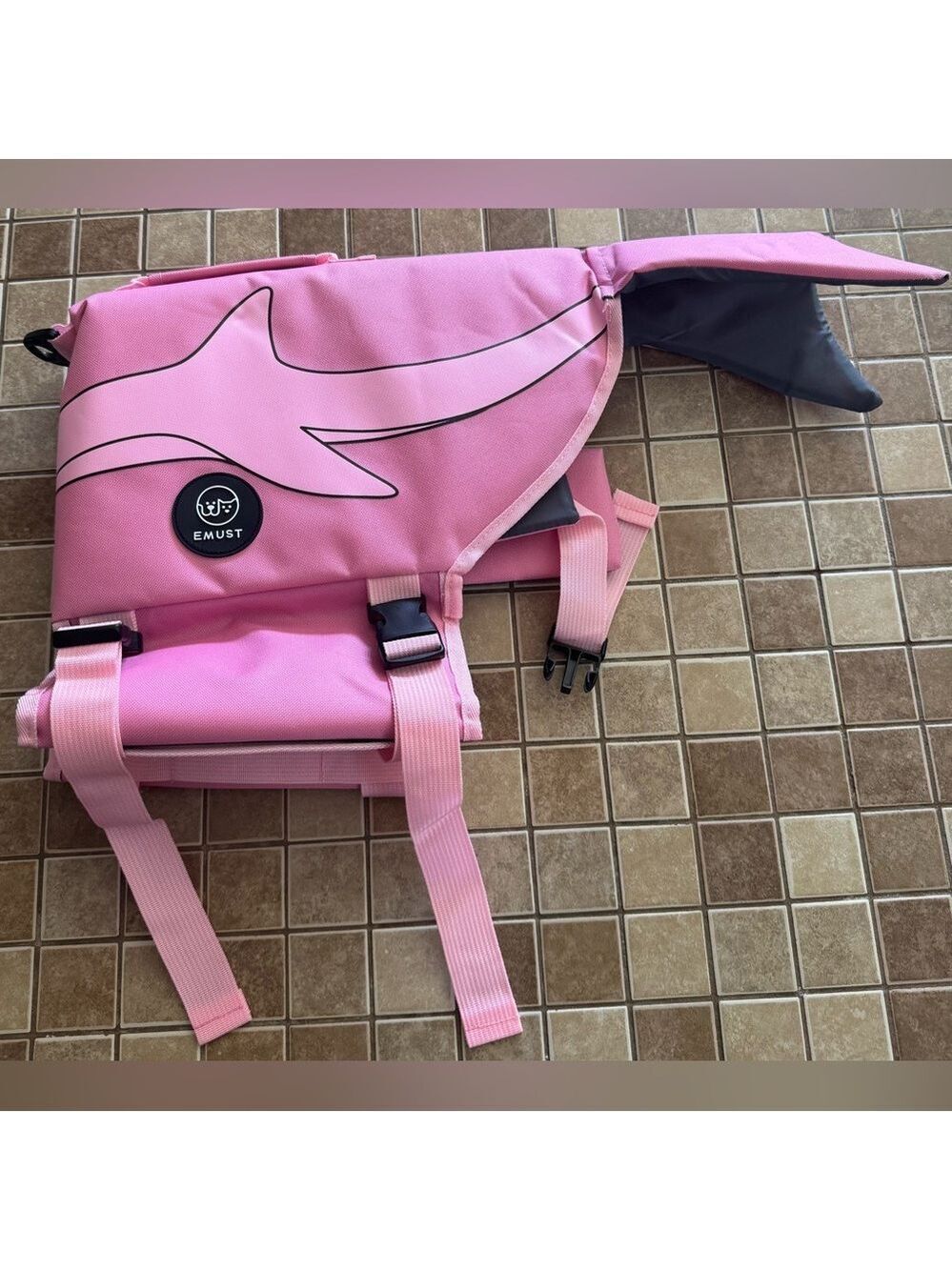 Pink and Black Dog Life Jacket with Adjustable Straps XL
